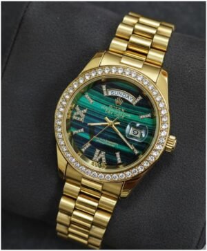 Role_x Oyster Perpetual Day Date Diamond Gold-Green