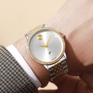 Movado Museum Classic Diamond 2Ton-Gold-White