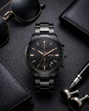 Fossi_l Minimalist Chronograph Black-Copper