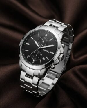 Fossi_l Minimalist Chronograph Silver-Black